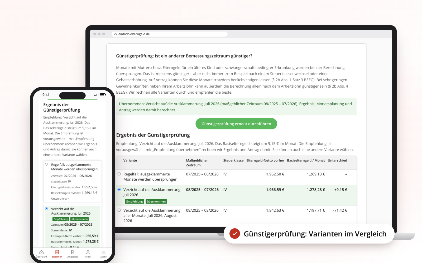 Favourability check with variants and recommendation