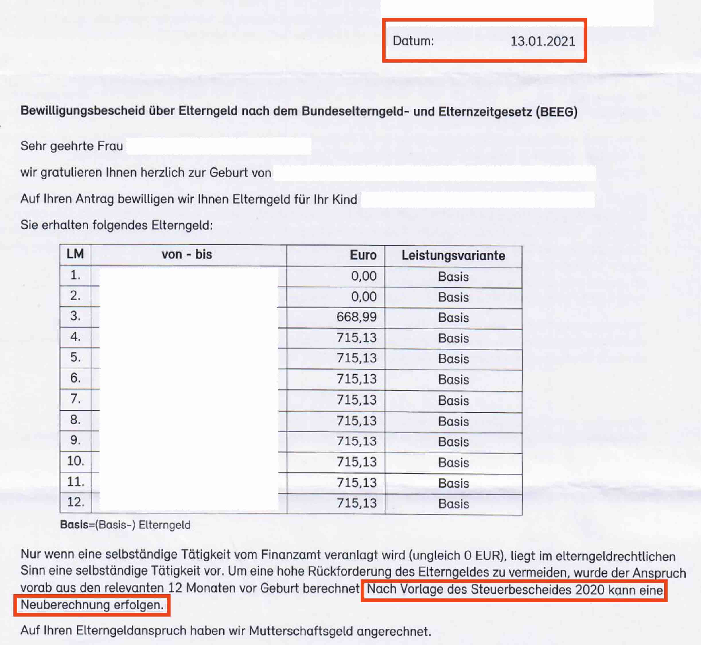 Elterngeld beim zweiten Kind - Elterngeldstelle fordert rechtswidrig Steuerbescheid an