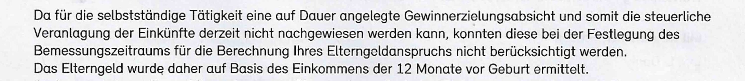 Elterngeld beim zweiten Kind - Gewinnerzielungsabsicht vor Geburt nicht klar